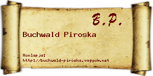 Buchwald Piroska névjegykártya